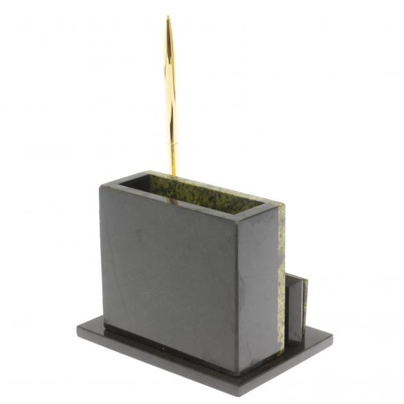 Карандашница с визитницей из змеевика 117257