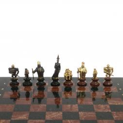 Шахматы подарочные "Европейские" из камня и бронзы 44х44 см