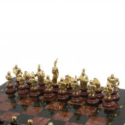 Шахматы подарочные "Европейские" из камня и бронзы 44х44 см