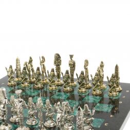 Шахматы сувенирные &amp;quot;Древний Египет&amp;quot; доска 40х40 см шабровский змеевик