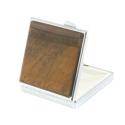 Таблетница на 4 отделения из тигрового глаза цвет серебро