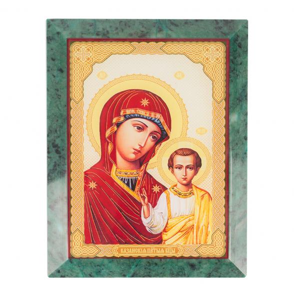 Икона настенная Казанская из змеевика 14х18х1,2 см 118798