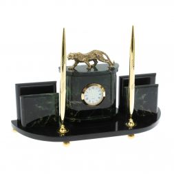 Настольный прибор &amp;quot;Гепард&amp;quot; камень нефрит