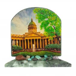 Сувенир арка &amp;quot;Казанский собор&amp;quot; из змеевика 13х6,5х10 см