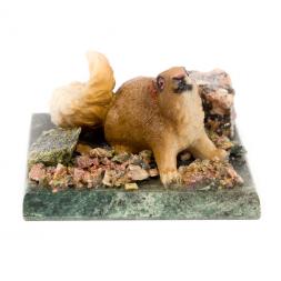 Сувенир &amp;quot;Белка&amp;quot; змеевик самоцветы