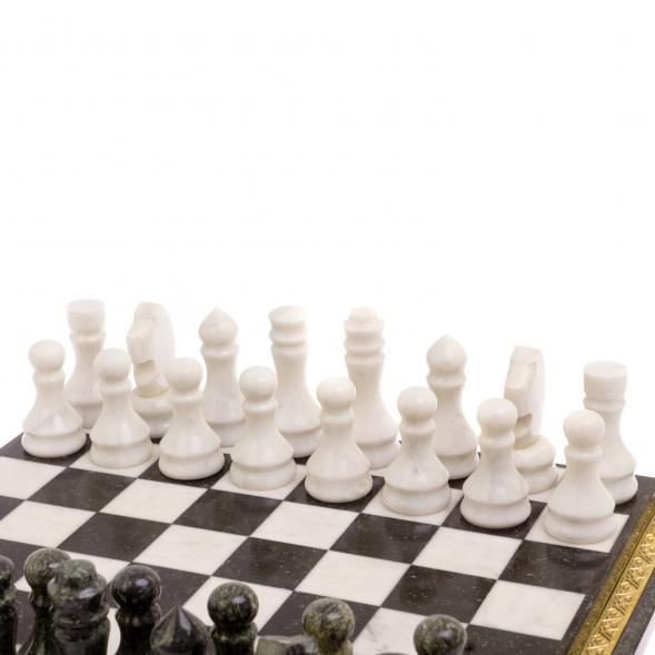 Шахматы &amp;quot;Вензеля&amp;quot; доска 42х42 см из мрамора и змеевика 126342