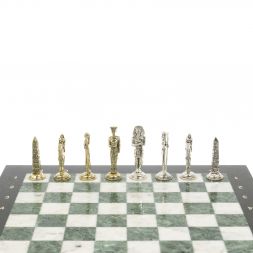 Шахматы &amp;quot;Древний Египет&amp;quot; доска 40х40 см мрамор шабровский змеевик