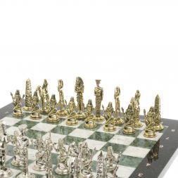 Шахматы &amp;quot;Древний Египет&amp;quot; доска 40х40 см мрамор шабровский змеевик