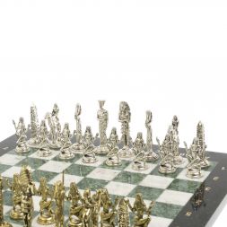 Шахматы &amp;quot;Древний Египет&amp;quot; доска 40х40 см мрамор шабровский змеевик