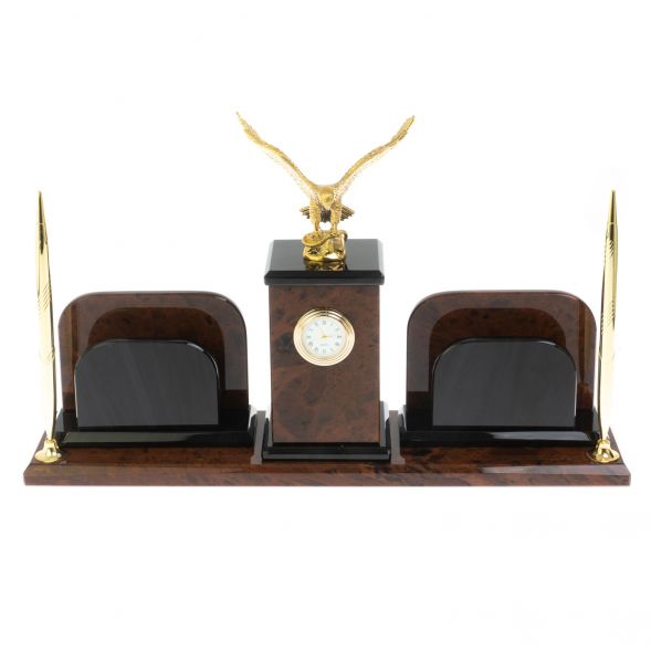 Настольный набор &amp;quot;Орел&amp;quot; из обсидиана 128742