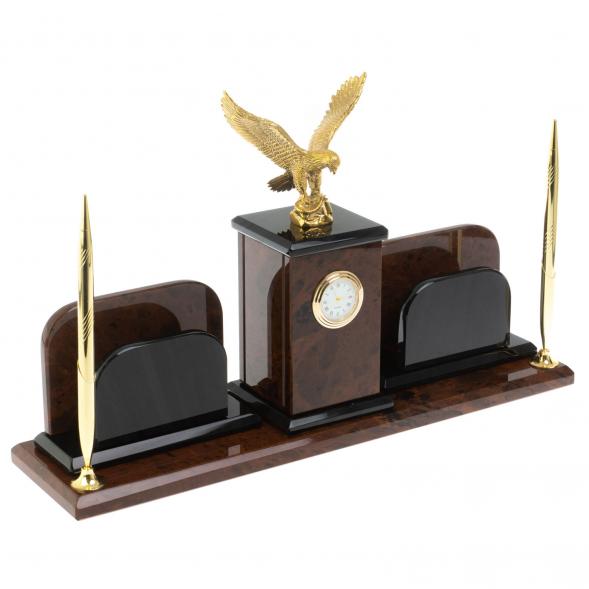 Настольный набор &amp;quot;Орел&amp;quot; из обсидиана 128742