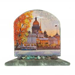 Сувенир арка &amp;quot;Исаакиевский собор&amp;quot; из змеевика 13х6,5х10 см