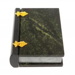 Шкатулка &amp;quot;Книжка&amp;quot; камень змеевик средняя 11x14x4 см