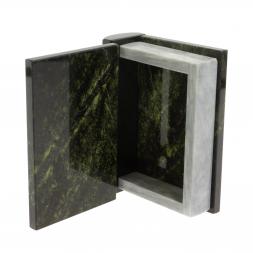 Шкатулка &amp;quot;Книжка&amp;quot; камень змеевик средняя 11x14x4 см