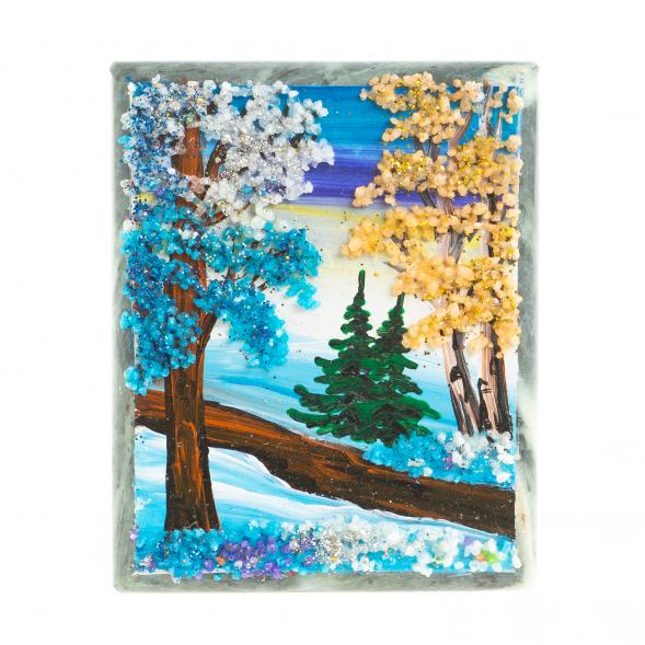 Настольное панно из камня &amp;quot;Зима&amp;quot; 7,5х10 см 117434