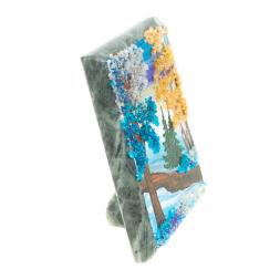 Настольное панно из камня &amp;quot;Зима&amp;quot; 7,5х10 см