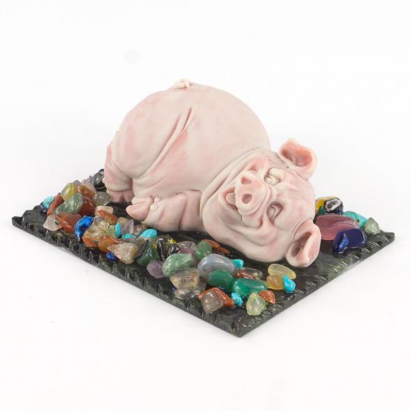 Сувенир из мрамолита &amp;quot;Свин лежит&amp;quot; 119343