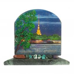 Сувенир арка &amp;quot;Набережная&amp;quot; из змеевика 13х6,5х10 см