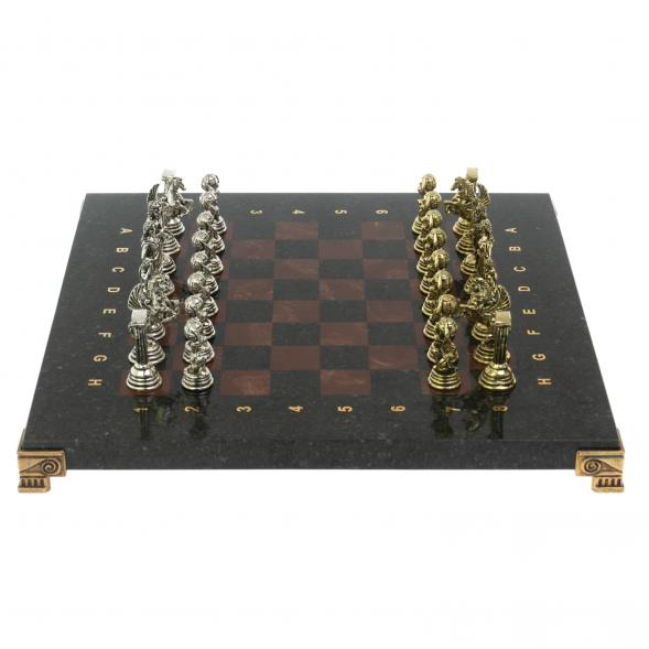 Шахматы &amp;quot;Атлас&amp;quot; доска 28х28 см из камня лемезит змеевик 122695