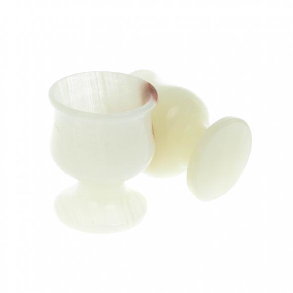 Набор рюмок из белого оникса 15 мл 3,8х4,5 см 2 шт в коробке (1,2х2) 128673