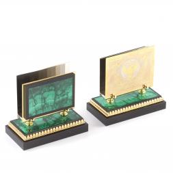 Письменный набор &amp;quot;Фемида&amp;quot; камень малахит Златоуст