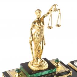 Письменный набор &amp;quot;Фемида&amp;quot; камень малахит Златоуст