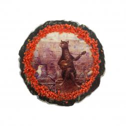 Магнит &amp;quot;Кот гитарист&amp;quot; на змеевике