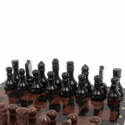 Шахматы &amp;quot; Традиционные&amp;quot; змеевик, лемезит 40х40 см