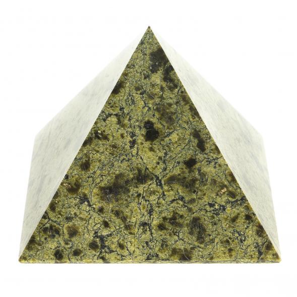 Пирамида 8,5х8,5х7,5 см камень змеевик 113907