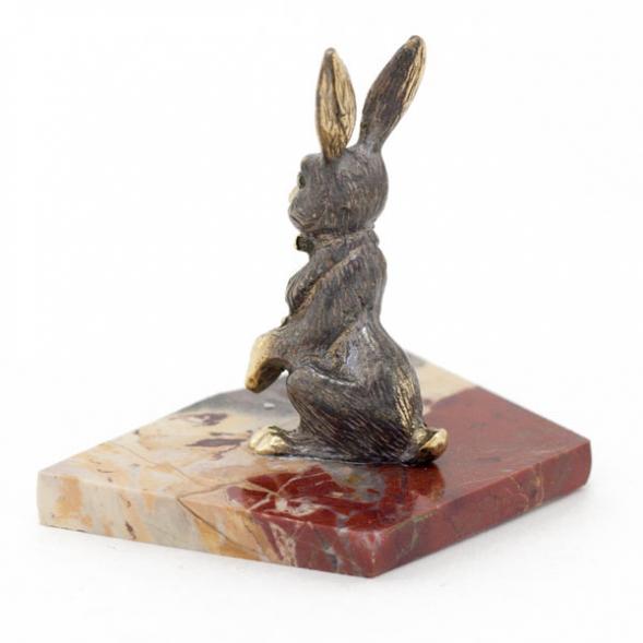 Сувенир из бронзы на подставке из яшмы &amp;quot;Зайчик&amp;quot; 116132