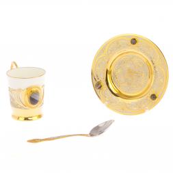 Кофейный набор &amp;quot;Агат&amp;quot; из серого агата 80 мл Златоуст