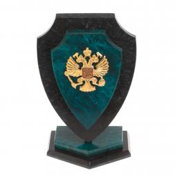 Сувенир &amp;quot;Щит с гербом России&amp;quot; камень змеевик 11х7х16 см