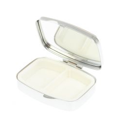 Таблетница на 2 отделения камень тигровый глаз цвет серебро