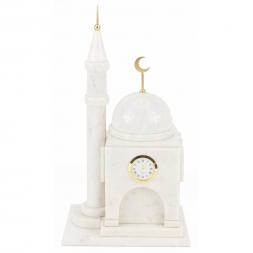 Часы &amp;quot;Мечеть&amp;quot; из белого мрамора