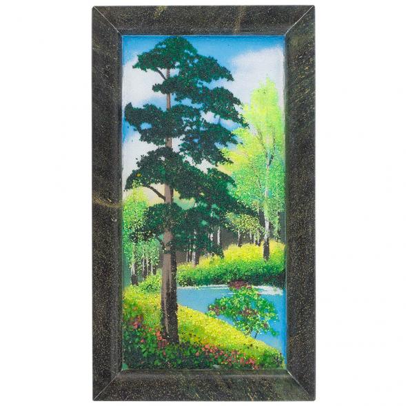 Картина из камня &amp;quot;Летний пейзаж&amp;quot; рамка змеевик 23х13 см 120632