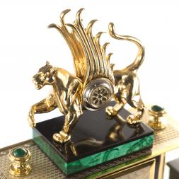 Письменный набор &amp;quot;Ак Барс&amp;quot; камень малахит, позолота