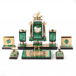 Письменный набор &amp;quot;Ак Барс&amp;quot; камень малахит, позолота