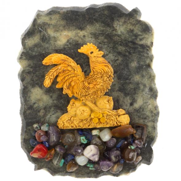 Магнит &amp;quot;Петух&amp;quot; в ассортименте камень змеевик 129815