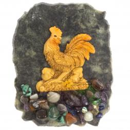 Магнит &amp;quot;Петух&amp;quot; в ассортименте камень змеевик