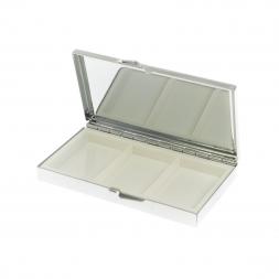 Таблетница на 3 отделения камень жадеит цвет серебро