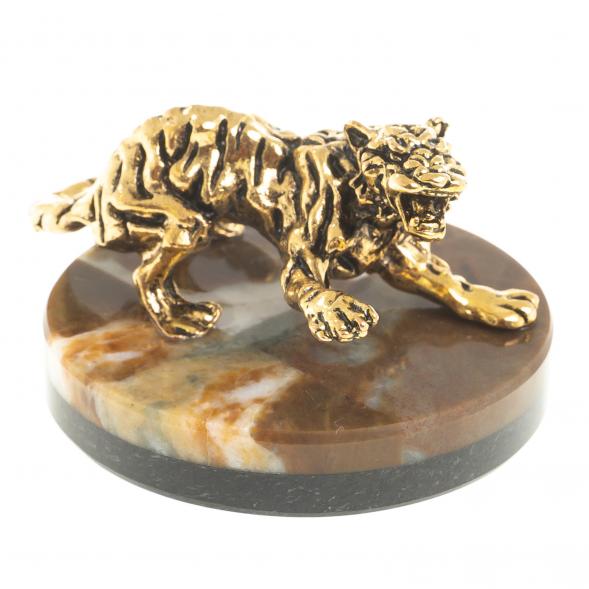 Фигурка &amp;quot;Рычащий тигр&amp;quot; камень офиокальцит коричневый 122794