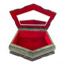 Шкатулка "Корона" большая змеевик 17x11x8 см