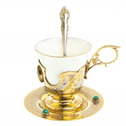 Кофейная пара &amp;quot;Малахитовая&amp;quot; 200 мл Златоуст