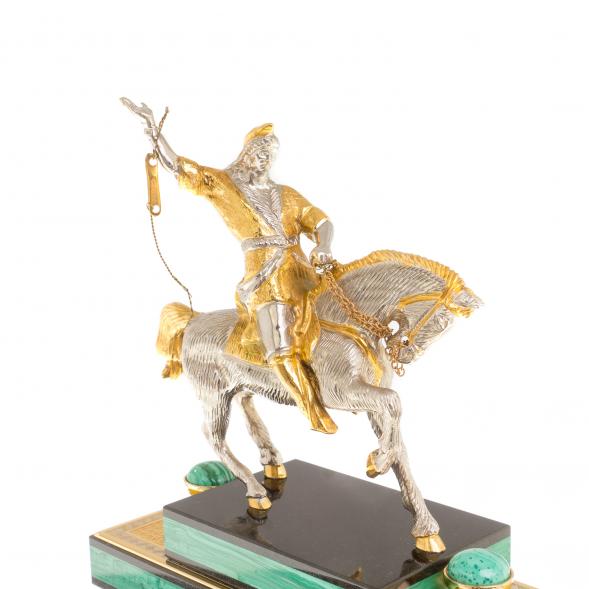 Часы из малахита &amp;quot;Салават Юлаев&amp;quot; Златоуст 124156