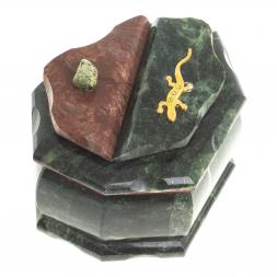 Шкатулка "Ракушка" камень змеевик 14х10х9 см