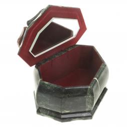 Шкатулка "Ракушка" камень змеевик 14х10х9 см