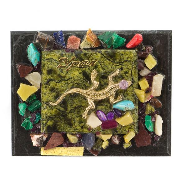 Магнит с ящерицей &amp;quot;Урал&amp;quot; змеевик 120081