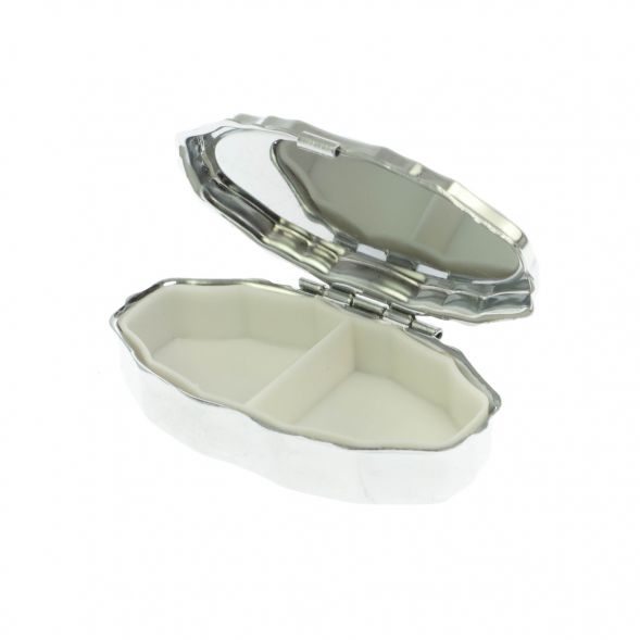 Таблетница эллипс на 2 отделения камень флюорит 129043