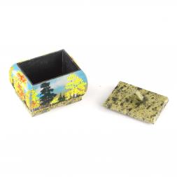 Шкатулка с рисунком &amp;quot;Осень&amp;quot; змеевик 10х7,5х9 см