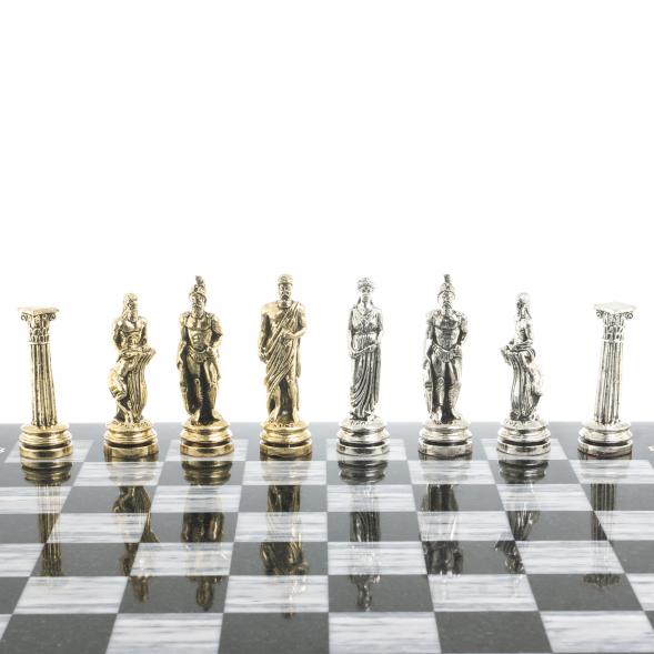 Шахматы &amp;quot;Олимпийские игры&amp;quot; доска 44х44 см серый мрамор фигуры металлические 122603